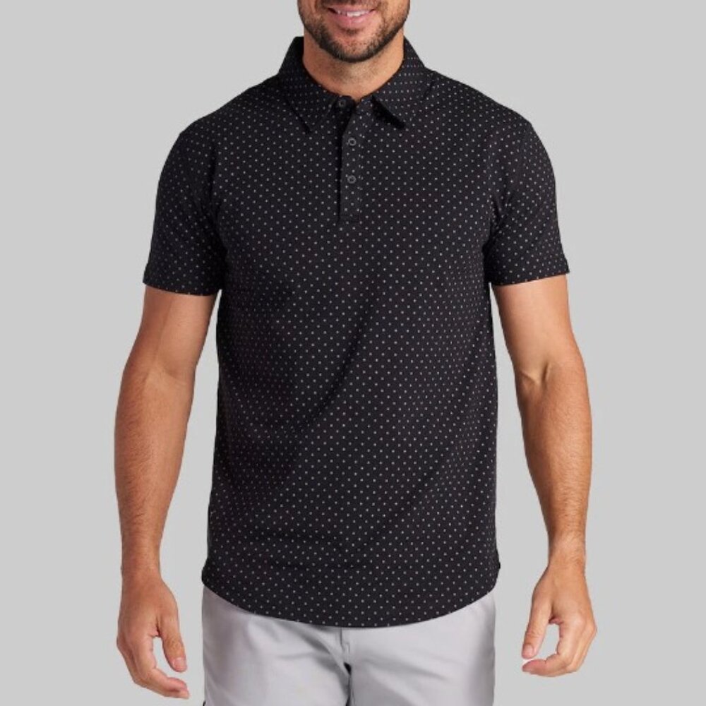 Drop-Cut: LUX Dotted Polo - Black-Grey / M